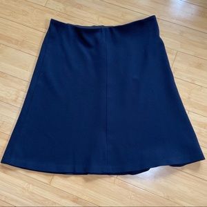 Loft Petites a line navy midi stretch skirt